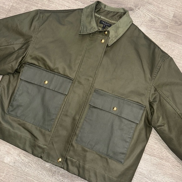 NWT RAG & BONE NONIE 2-IN-1 COTTON BARN JACKET GREEN S W REMOVABLE QUILTED LINER - Picture 12 of 16